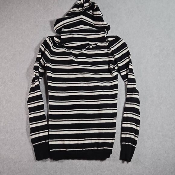 Lacoste Womens Top Henley Sweater Hoodie Cashmere Blend  Size 34 Striped Small - Picture 6 of 12